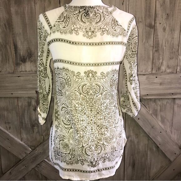 Eye Candy Paisley Printed Top Blouse Shirt - Picture 3 of 8